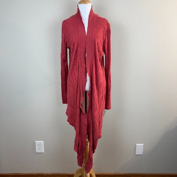 Crimson Cardigan Sweater‎ Womens Medium Open Long Sleeve Cotton Tencel Knit New - Picture 1 of 11